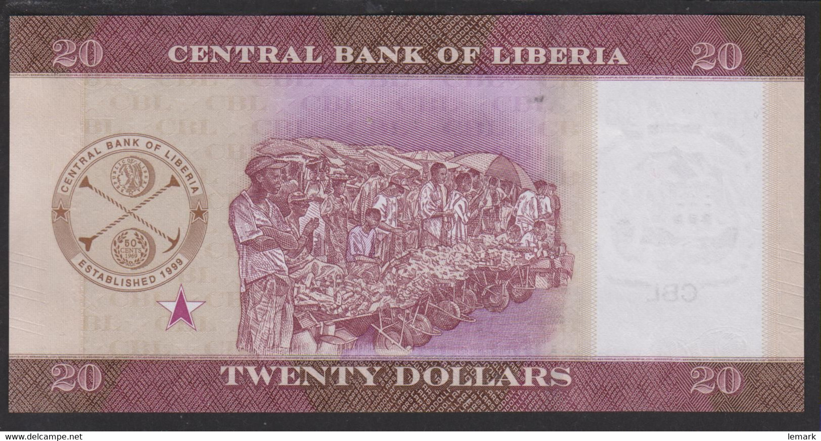 Liberia 20 Dollar 2022 P39 UNC - Liberia