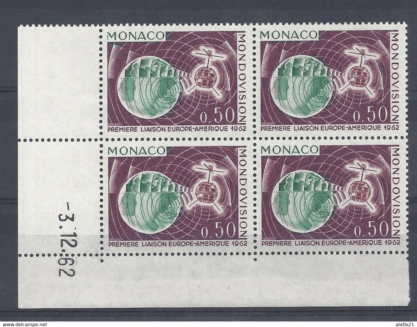 MONACO - N° 612 - BLOC De 4 COIN DATE - TELSTAR - NEUF SANS CHARNIERE - 3/12/62 - Unused Stamps