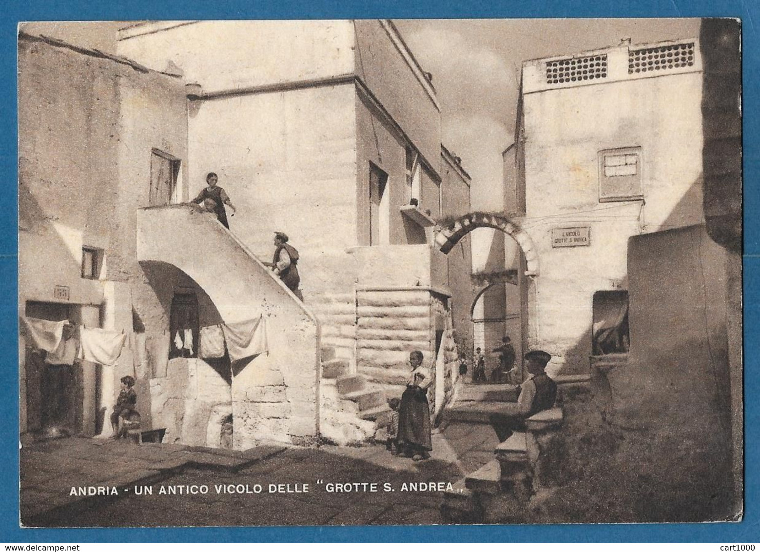 ANDRIA UN ANTICO VICOLO DELLE GROTTE S. ANDREA VG. 1950 BARLETTA ANDRIA TRANI N°F169 - Barletta