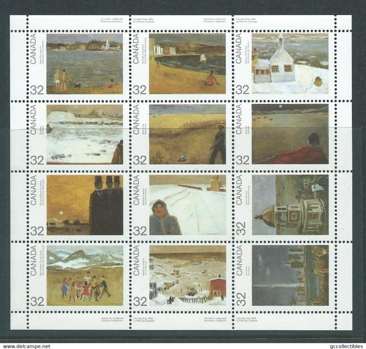 Canada # 1027a (1016-1027) Full Pane Of 12 MNH - Canada Day 1984 (2) - Hojas Completas