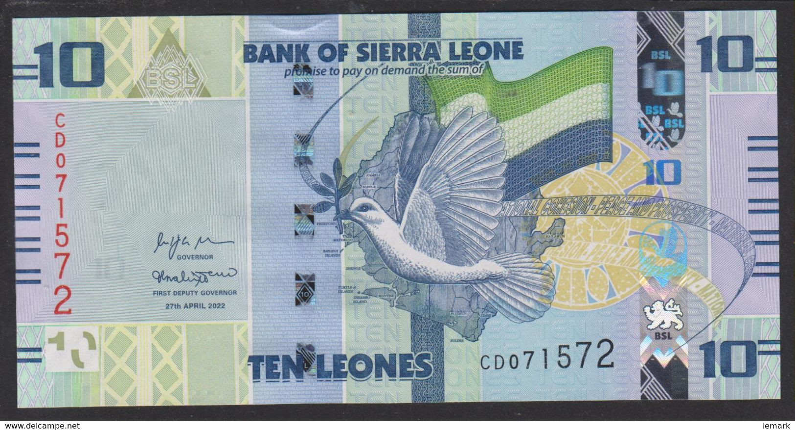 Sierra Leone 10 Leones 2022 P37 UNC - Sierra Leone