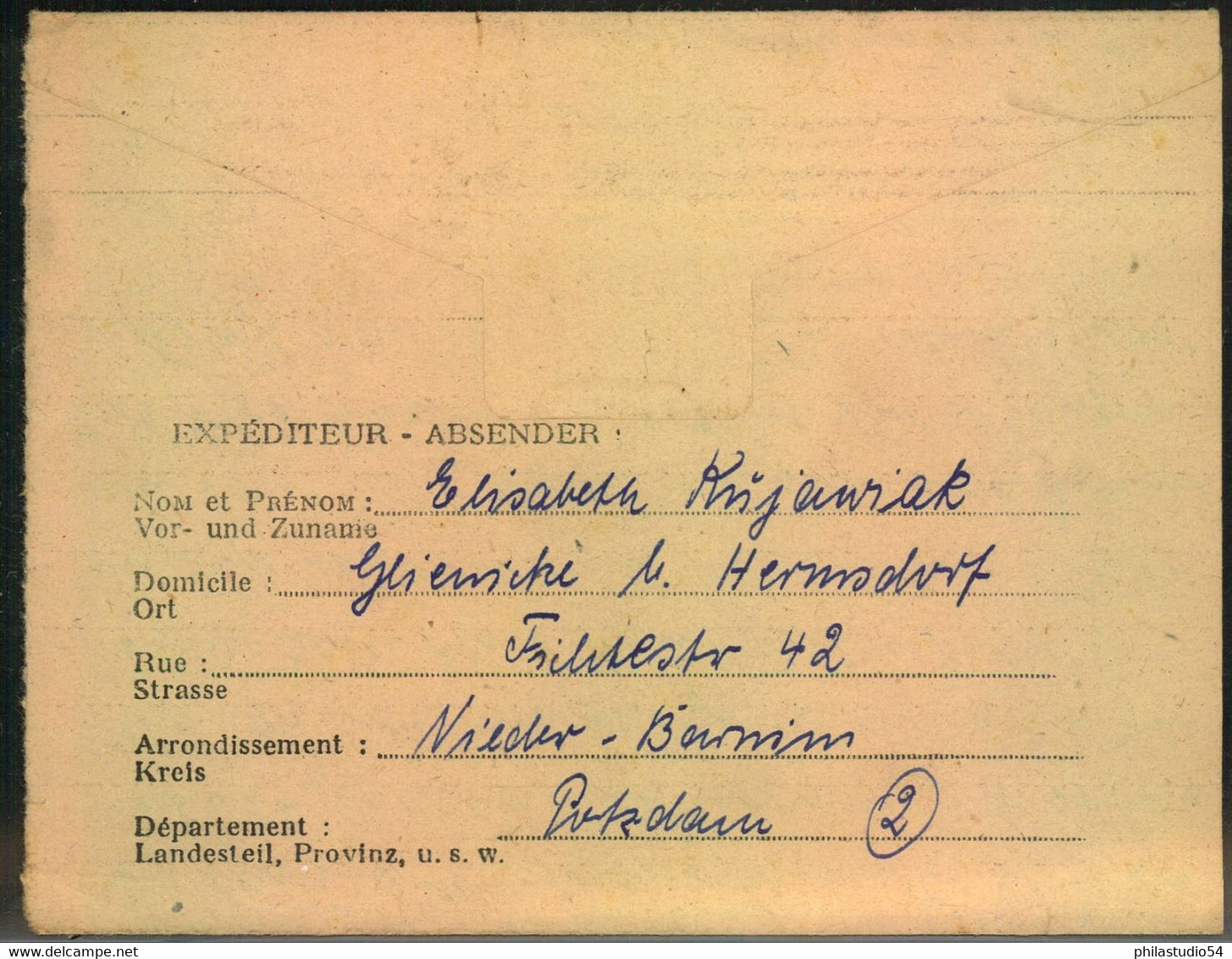 1947, Kriegsgefangenen Post (P.O.W.) Ab "GLIENICKE B. BERLIN" Nach Frankreich - Sonstige & Ohne Zuordnung