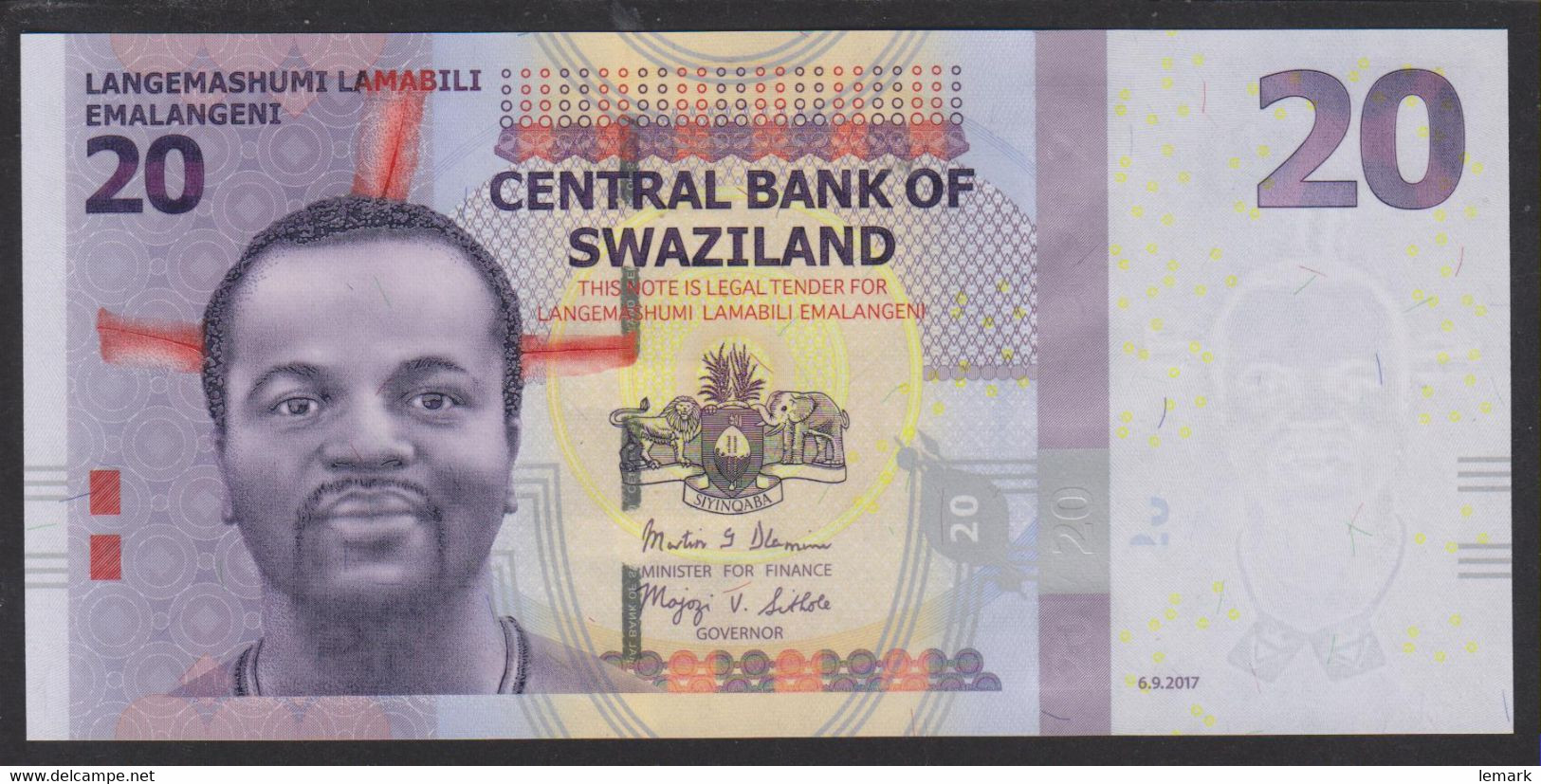 Swaziland 20 Emalangeni 2017 P37c UNC - Swaziland