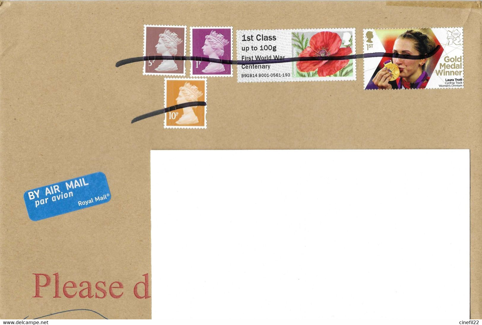 Grande-Bretagne, Reine Elizabeth, Fleurs, Jeux Olympiques, Laura Trot Cyclisme, Sur Lettre 2020 - Storia Postale