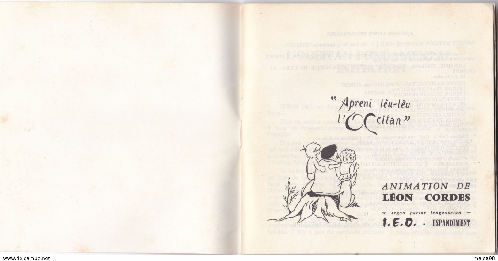 L' OCCITAN  FONDAMENTAL ,,,  INITIATION,,,,ANIMATION De LEON  CORDES,,,,BE,,   48 Pages  ,,rare - Praktisch