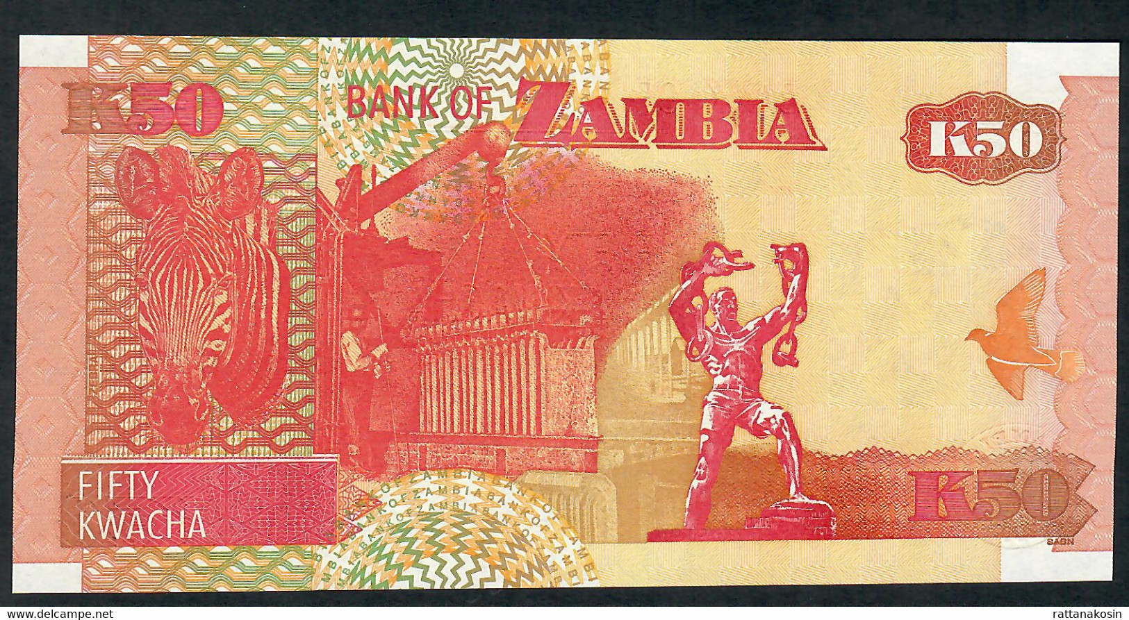 ZAMBIA P37d 50 KWACHA  2003 #BE/03    UNC. - Zambie