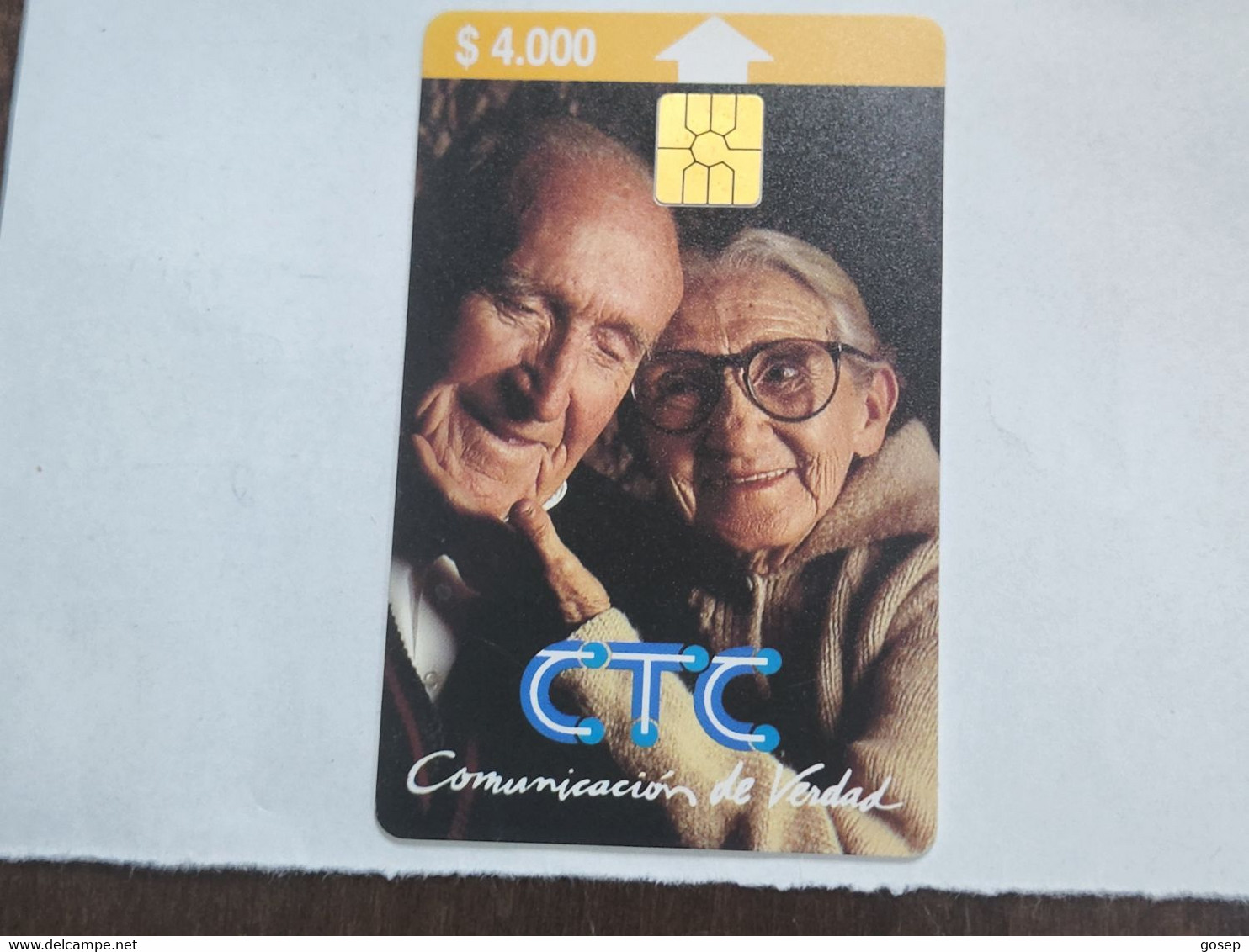 Chile-(cl-ctc-0018B)-pareja Ancianos-(195)-($4.000)-(not Number Out Side)-(05/96)-(50.000)-used Card+1card Prepiad Free - Chili