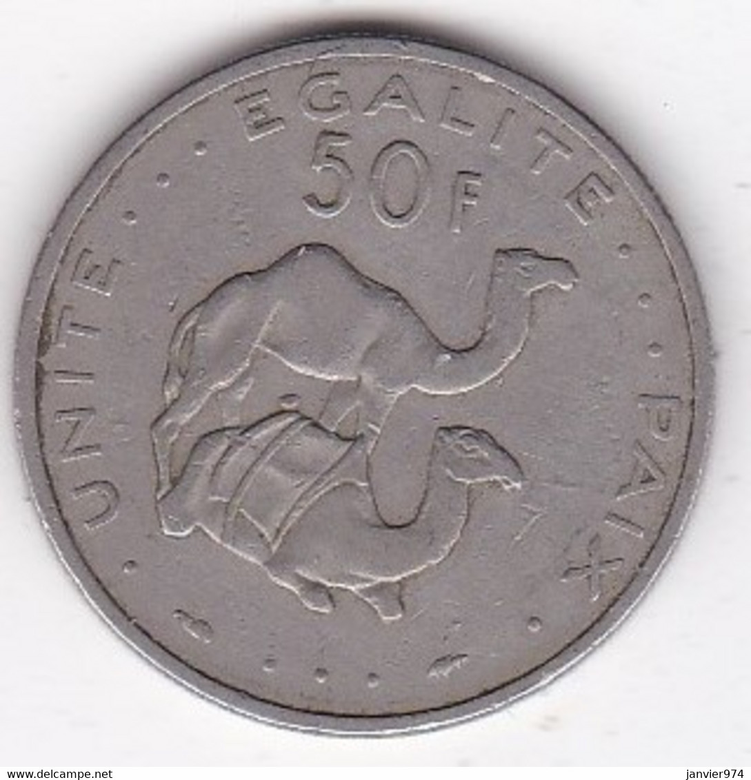 Djibouti 50 Francs 1977, Cupro Nickel, KM# 25 - Gibuti