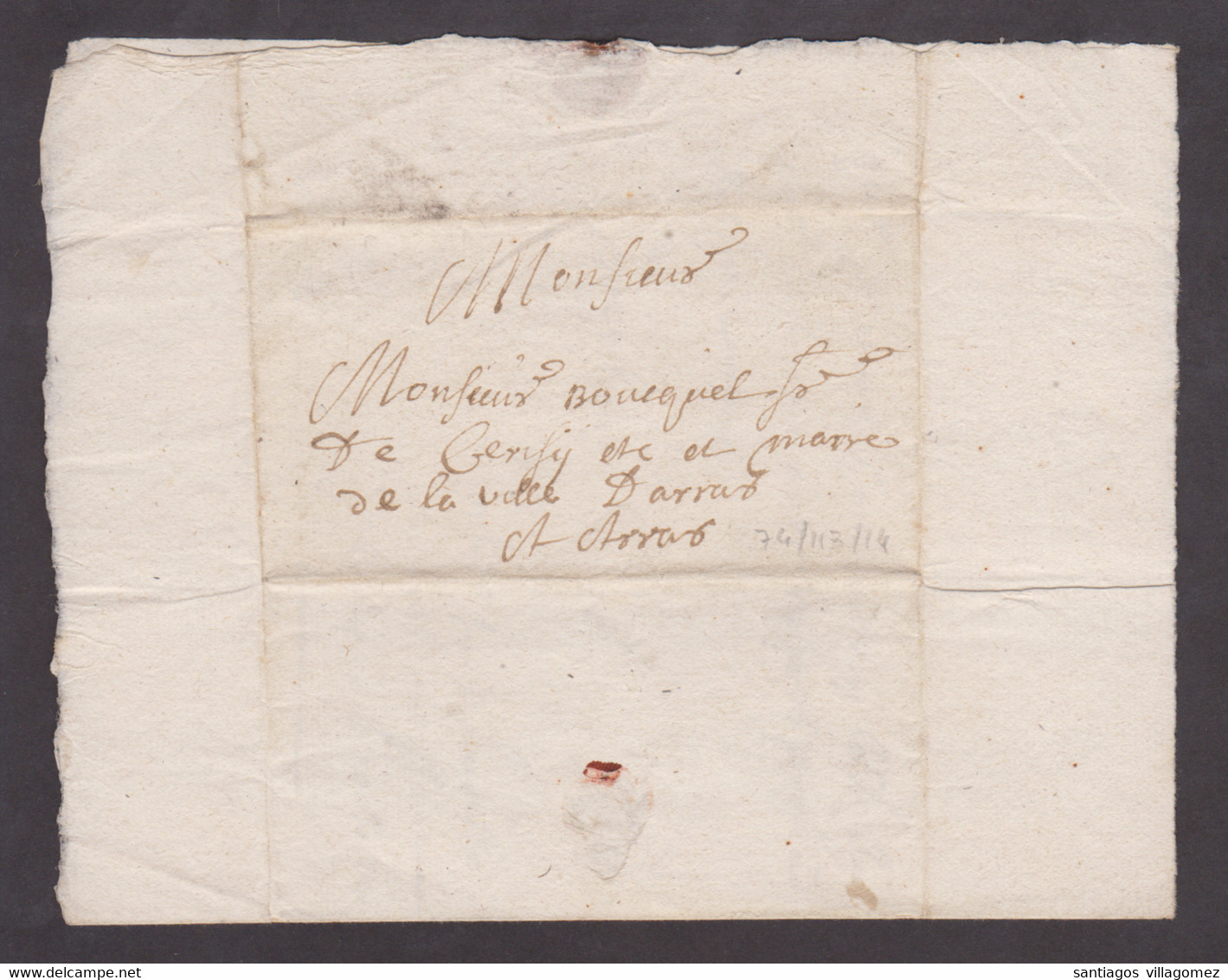 France 1718: Old Letter Dannayco To Arras On June 11 - Zonder Classificatie