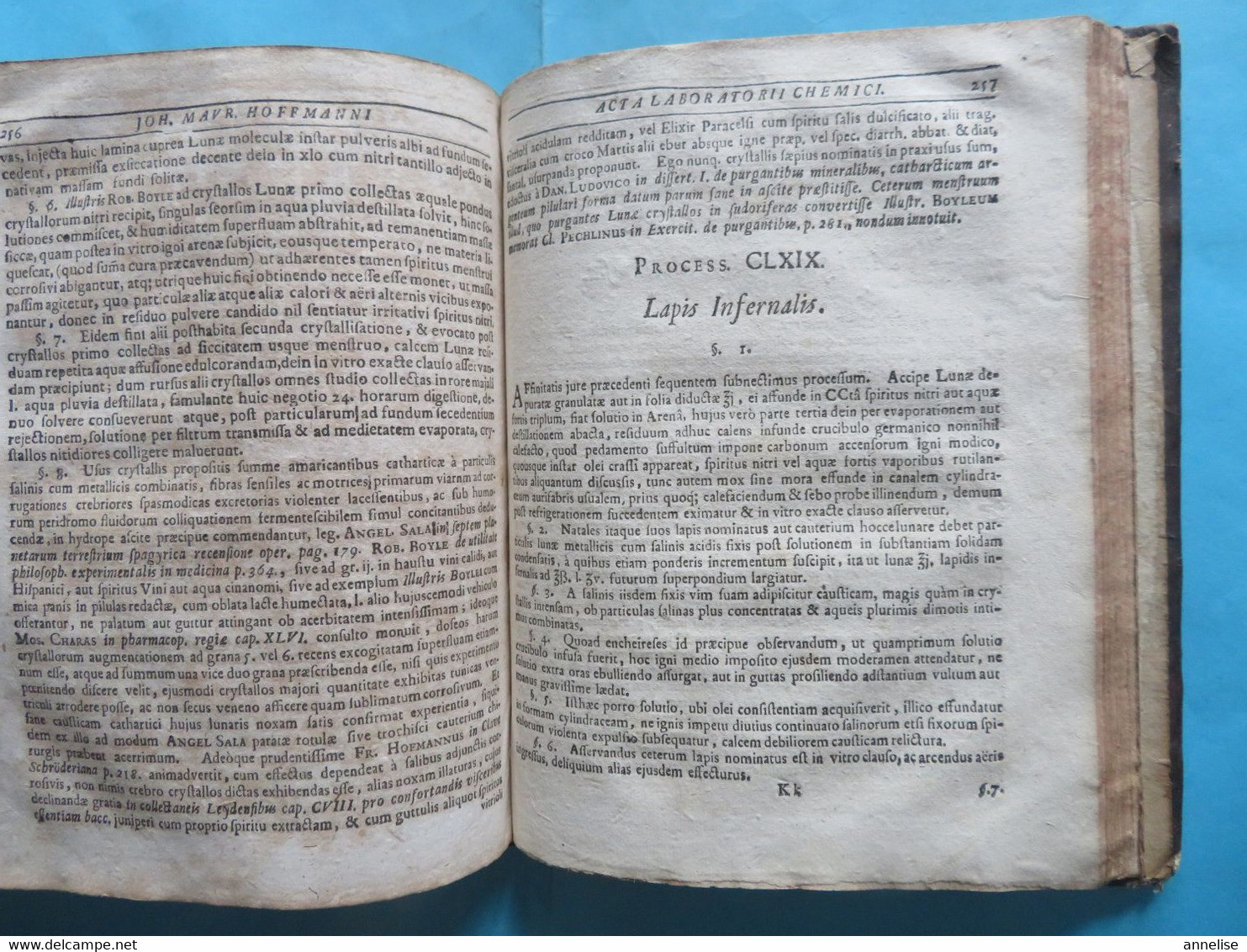 1719 Acta Loboratorii chemici Altdorfini   J Mauricii Hoffmanni  Ed. Nuremberg  Texte en latin