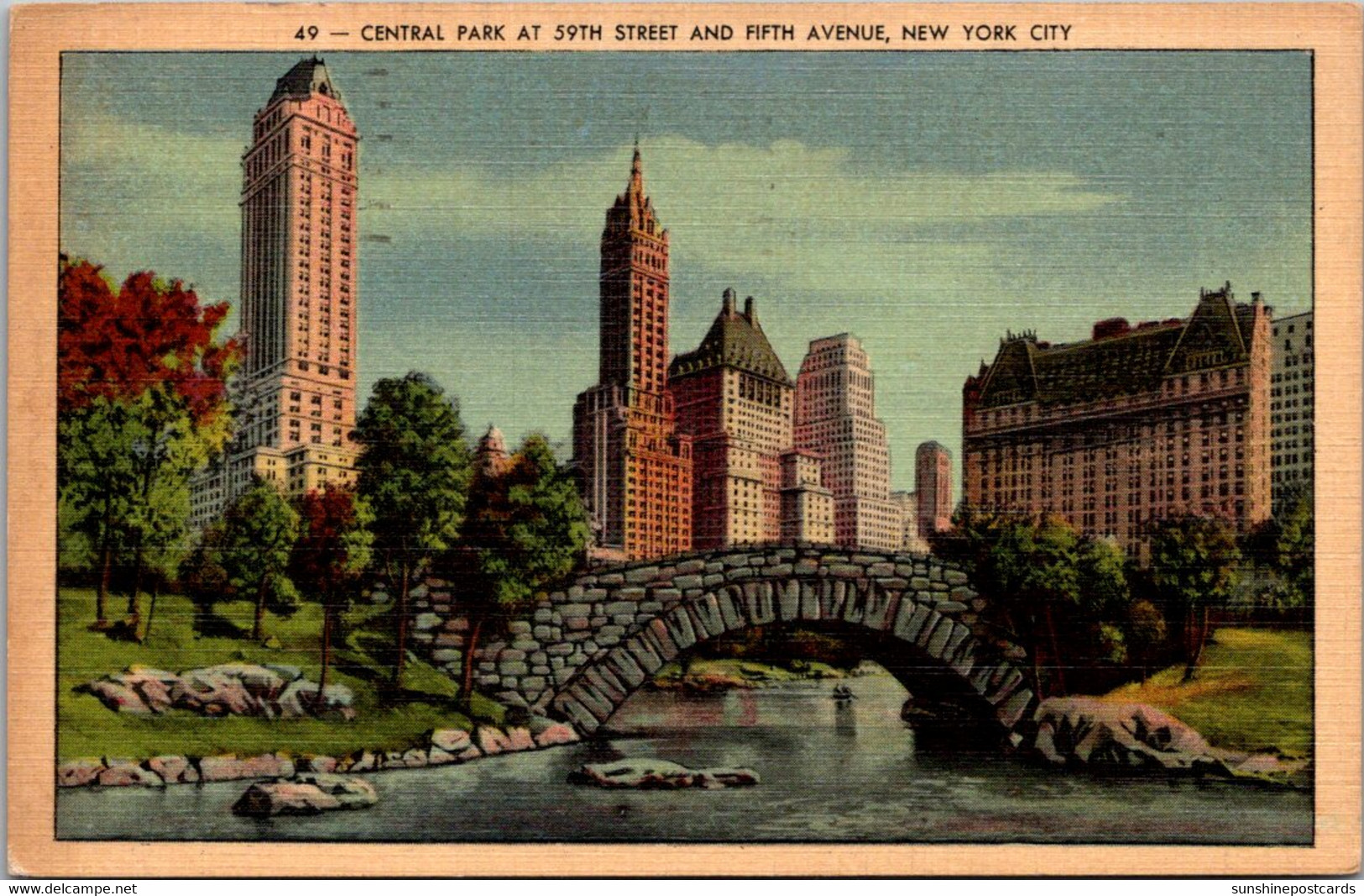 New York City Central Park At 59th Street And Sixth Avenue 1940 - Central Park