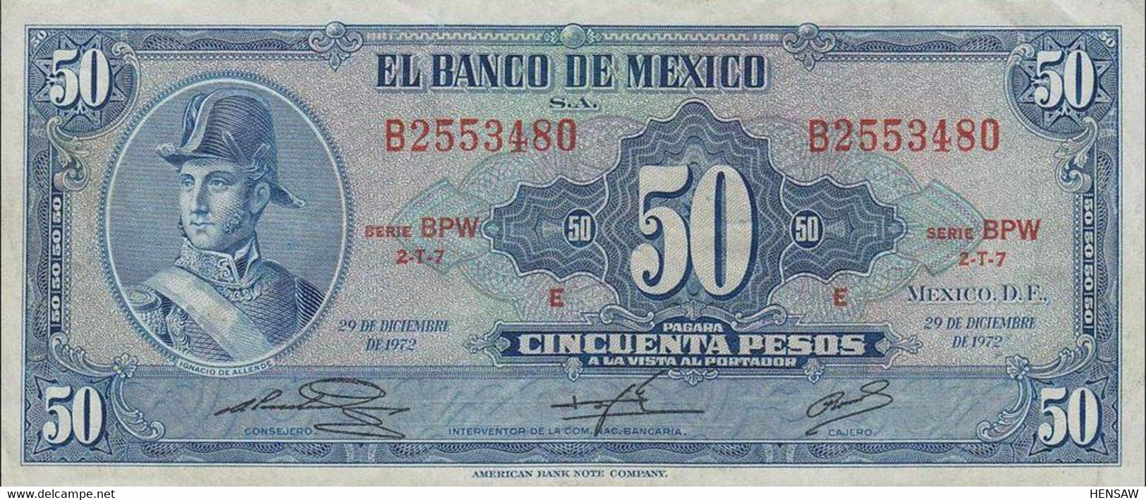 MEXICO 50 PESOS 1972 P 49u UNC SC NUEVO - Mexico