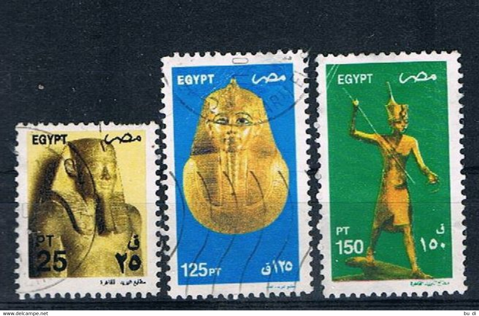 Ägypten - Egypt - 2081 2089 2090 - ägyptische Kunst - Statue, Totenmaske, U.a. Tut-ench Amun - Oblitérés