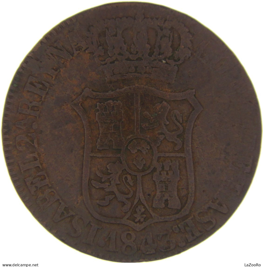 LaZooRo: Spain Catalonia 6 Quartos 1843 VF - Münzen Der Provinzen