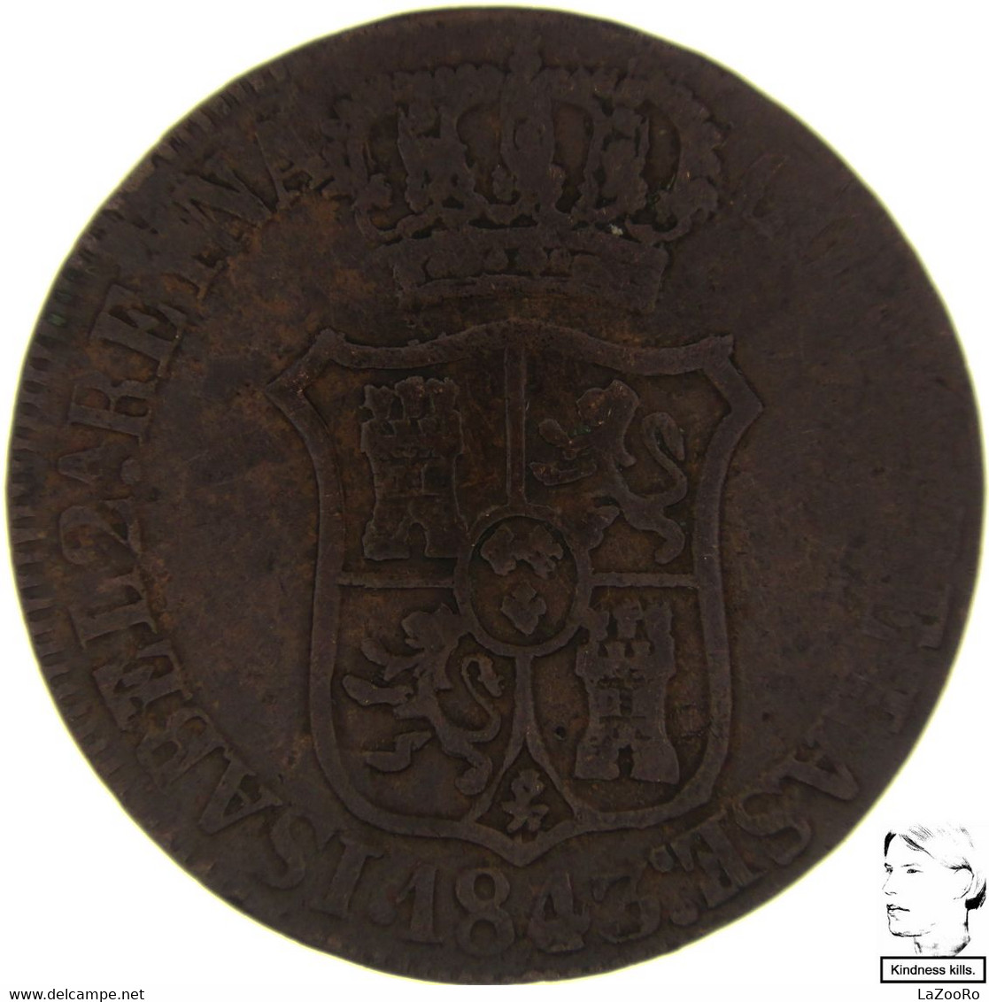 LaZooRo: Spain Catalonia 6 Quartos 1843 VF - Provincial Currencies