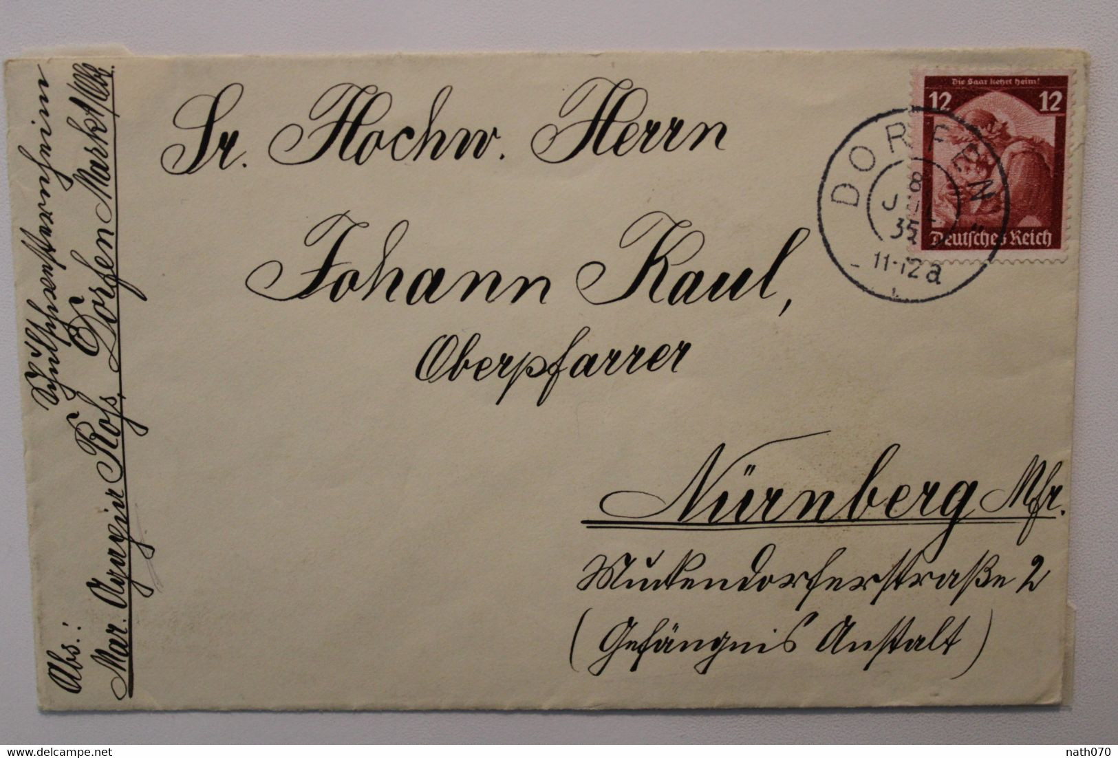 1935 Dorfen Deutsches Dt Reich Cover Timbre Seul Mi 568 - Lettres & Documents