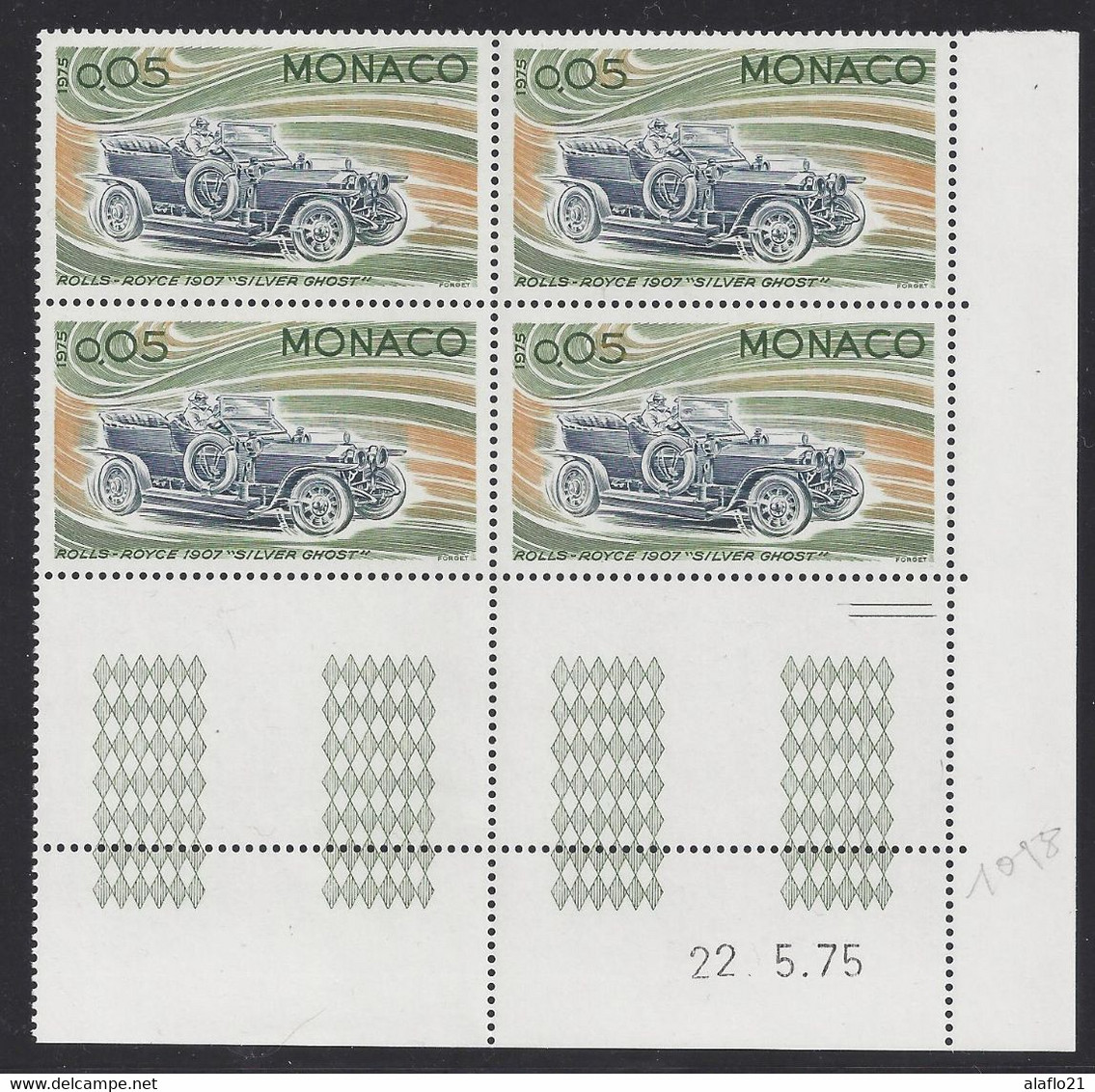 MONACO - N° 1018 - ROLLS-ROYCE - Bloc De 4 COIN DATE - NEUF SANS CHARNIERE - 22/5/75 - Unused Stamps