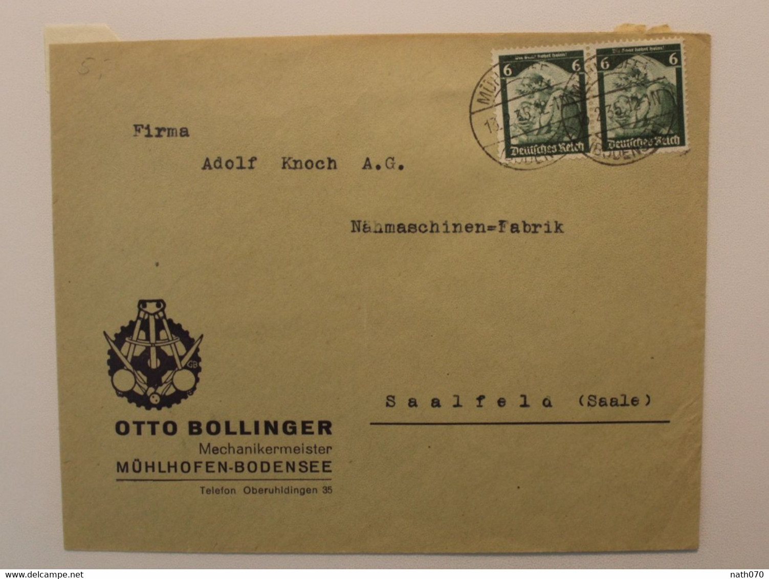 1935 Mühlhofen Bodensee Deutsches Dt Reich Cover Mi 566 - Covers & Documents