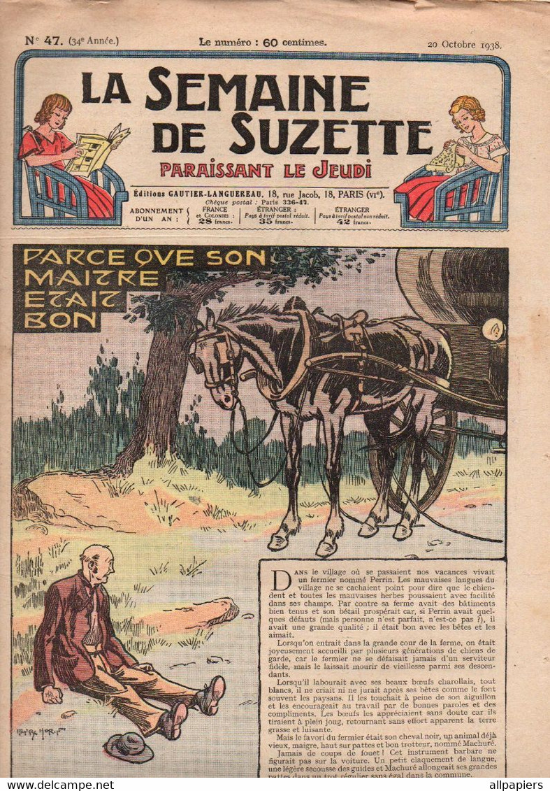 La Semaine De Suzette N°47 Une Si Belle Cachette - Quand Les Animaux Vont En Classe - Un Chauffe-coeur Pour Bambino ... - La Semaine De Suzette