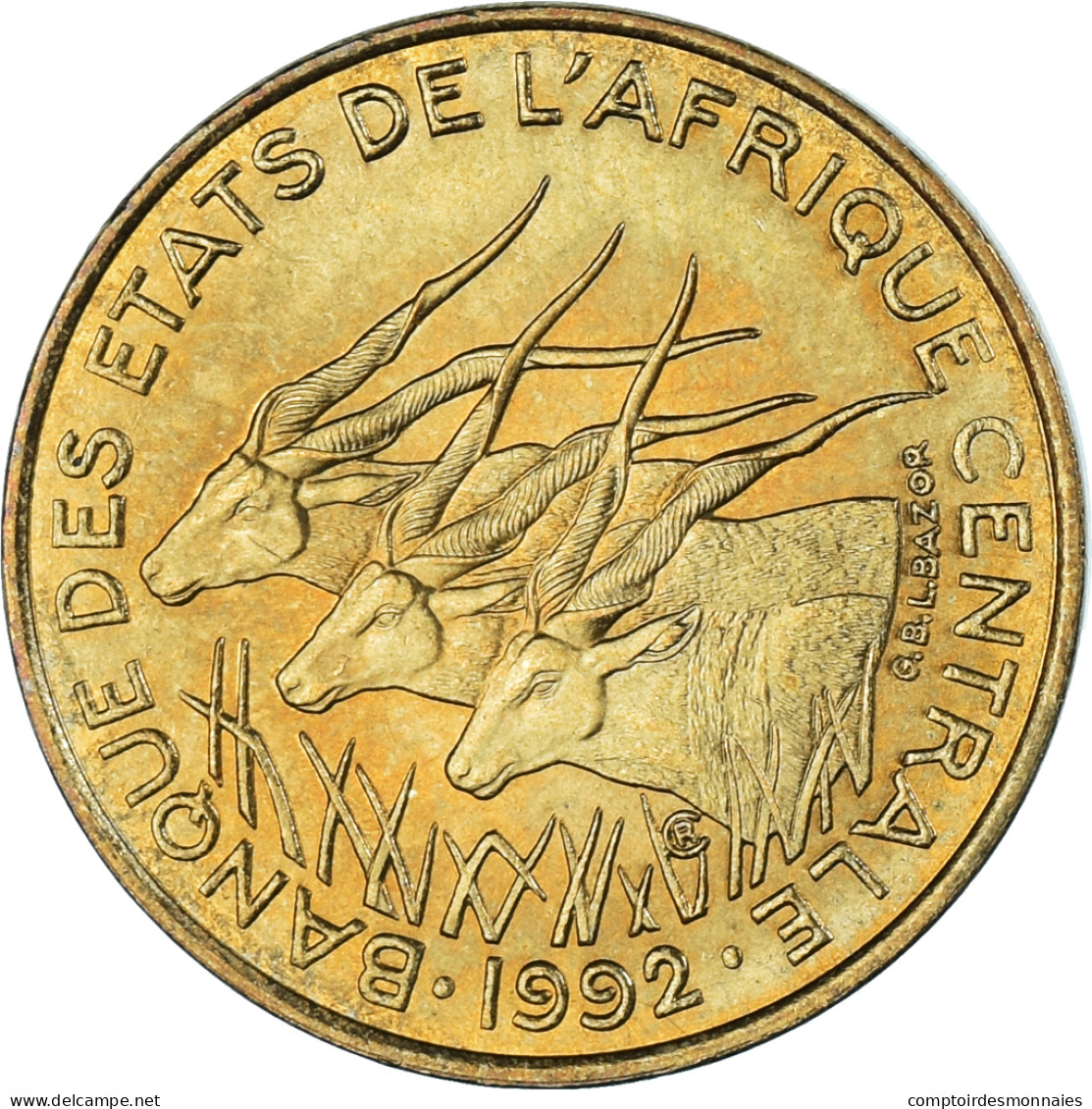 Monnaie, États De L'Afrique Centrale, 5 Francs, 1992 - Zentralafrik. Republik