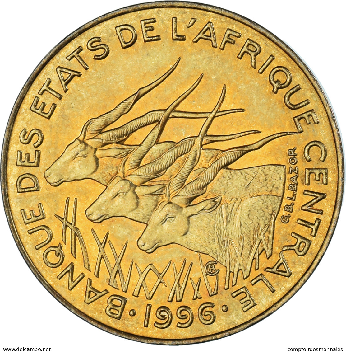 Monnaie, États De L'Afrique Centrale, 10 Francs, 1996 - Repubblica Centroafricana