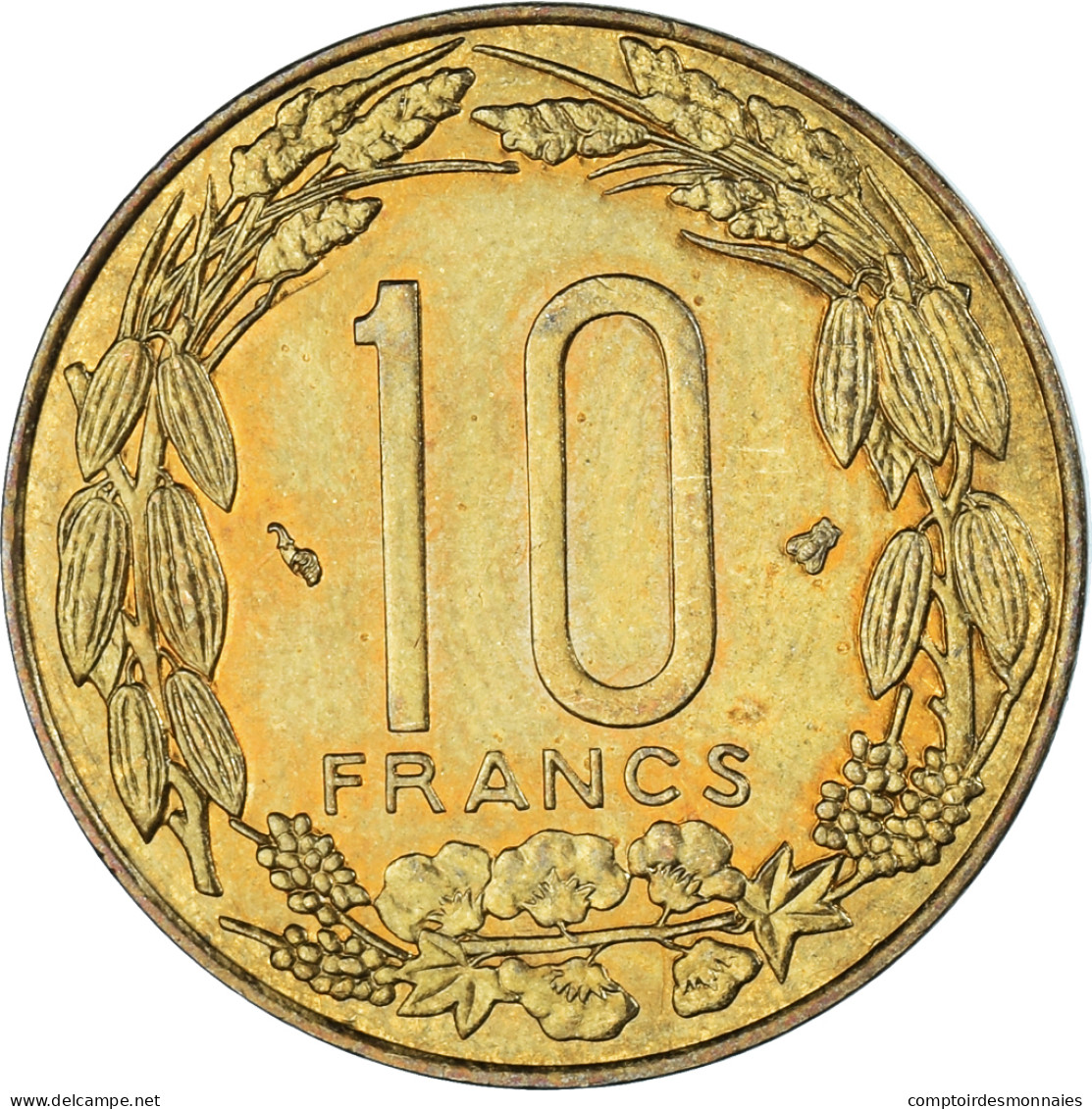 Monnaie, États De L'Afrique Centrale, 10 Francs, 1996 - Repubblica Centroafricana