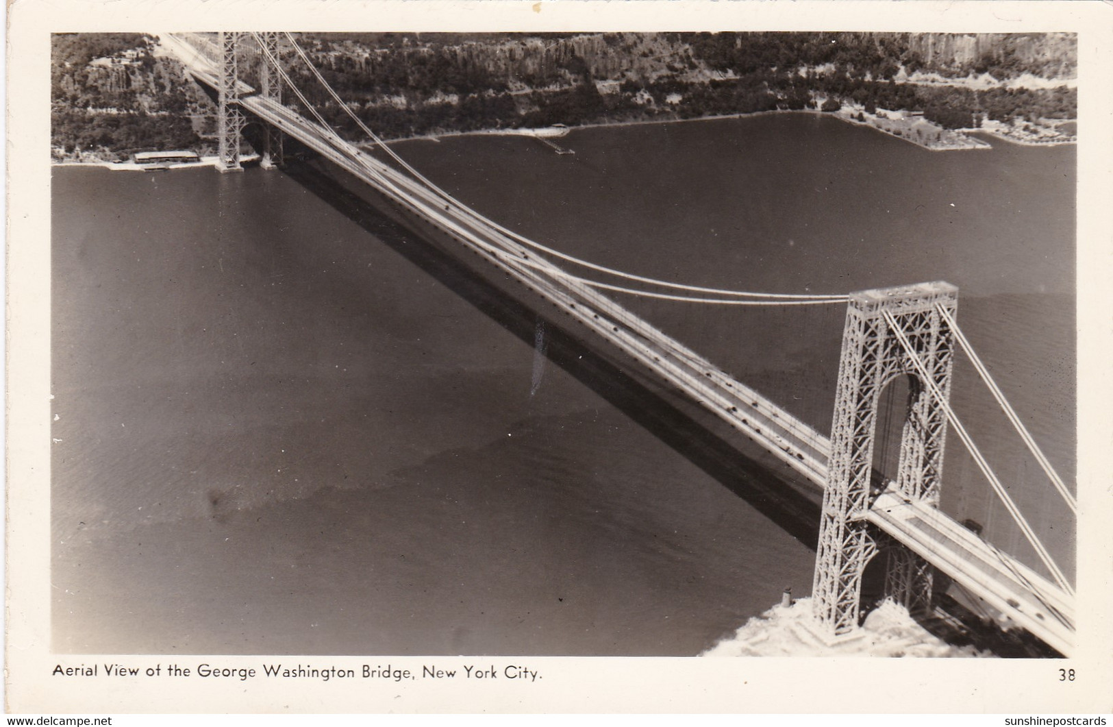 New York City Aerial View Of The George Washington Bridge Real Photo - Brücken Und Tunnel