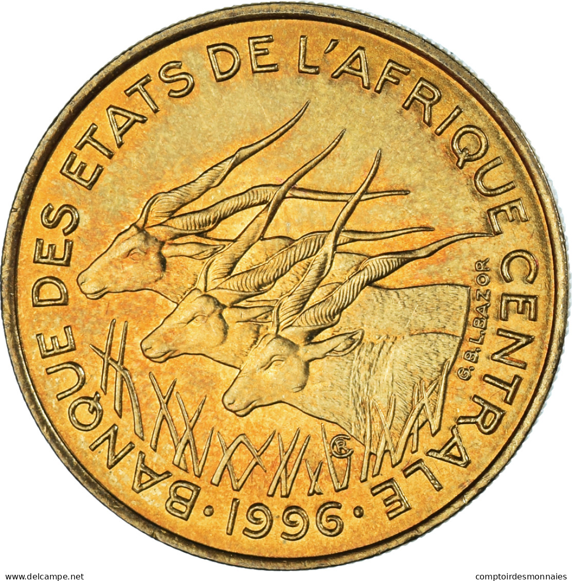 Monnaie, États De L'Afrique Centrale, 25 Francs, 1996 - República Centroafricana
