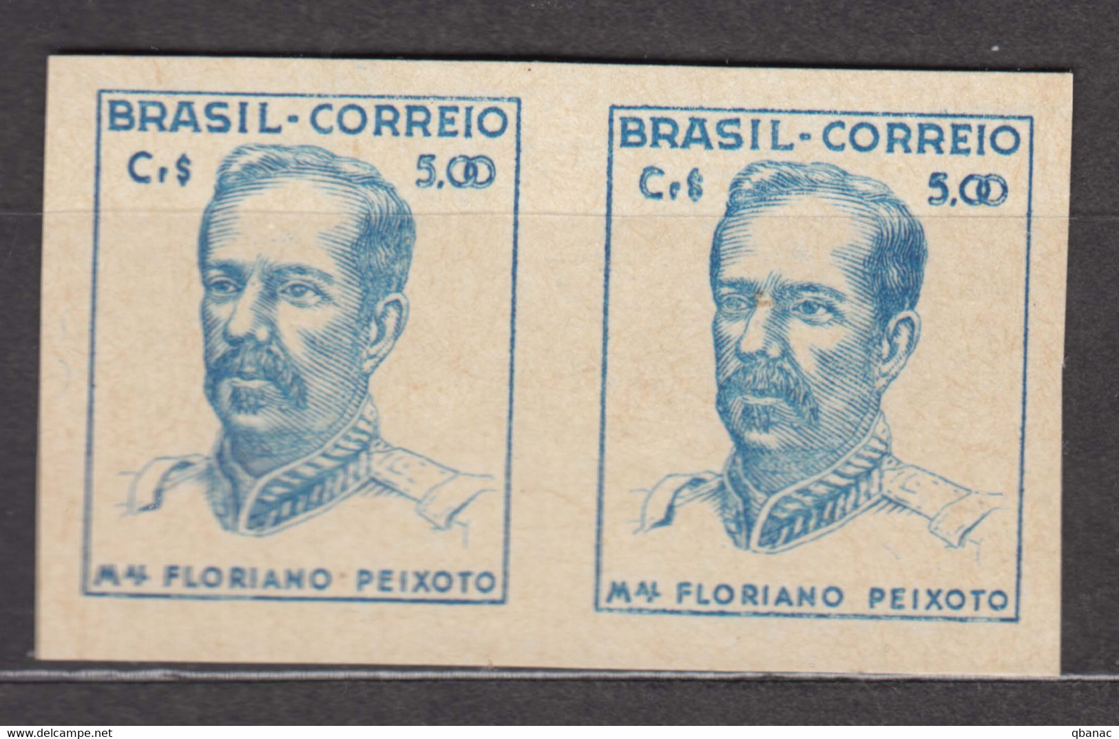 Brasil Brazil, Type Of 1941-1951, Plate Proof Pair On Unwatermarked Heavy Paper, Mint Light Hinged - Nuevos