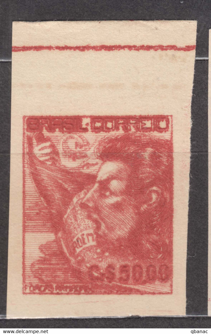 Brasil Brazil, Type Of 1941-1951, Plate Proof Pair On Unwatermarked Light Paper, Mint Light Hinged, Double Print - Ongebruikt