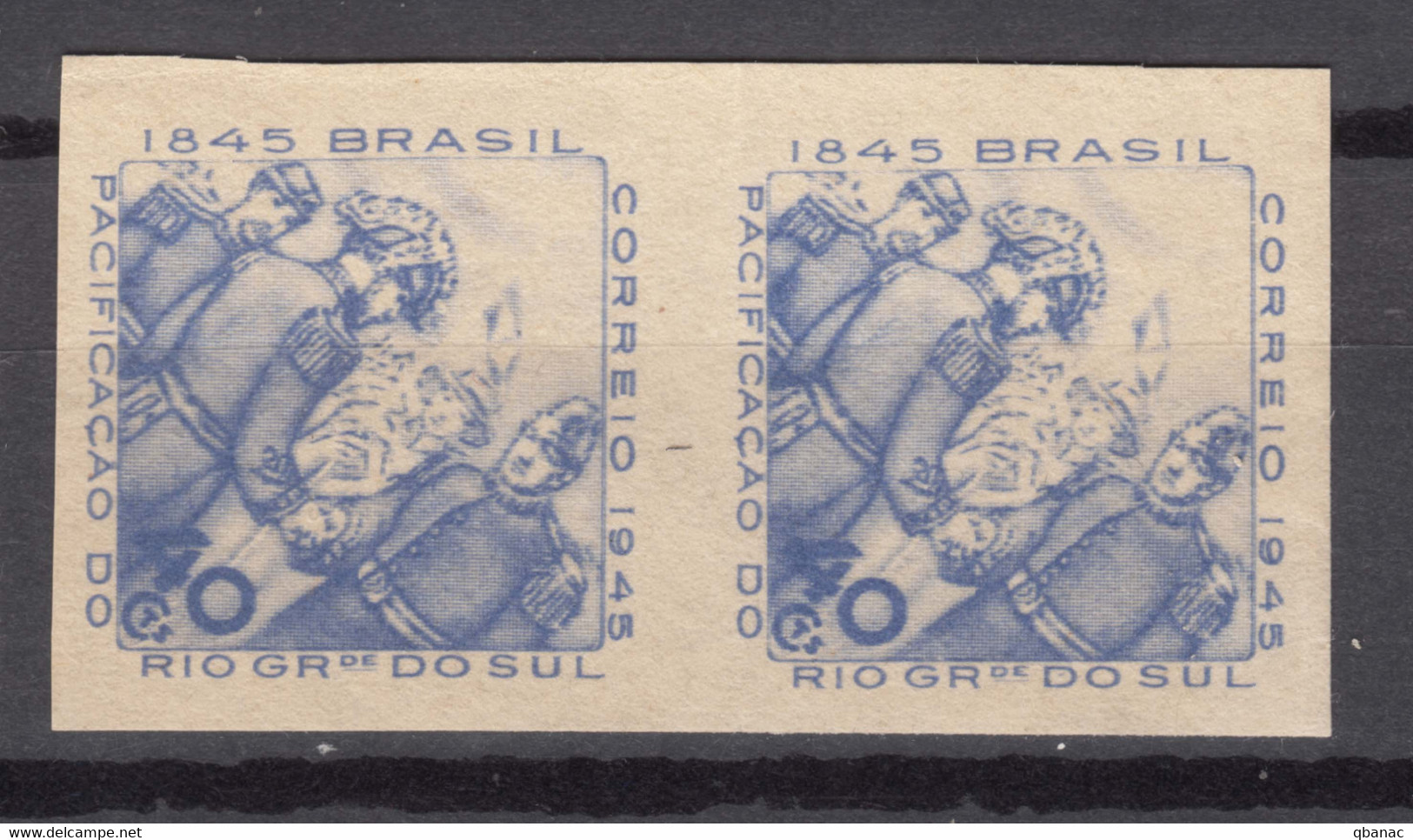 Brazil Brasil 1945 Mi#665 Mint Never Hinged Imperforated Pair - Ongebruikt