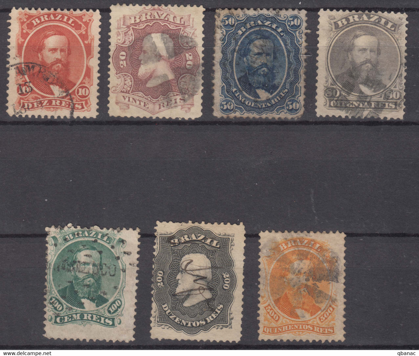 Brazil Brasil 1866 Mi#23-29 Used Complete Set - Usati