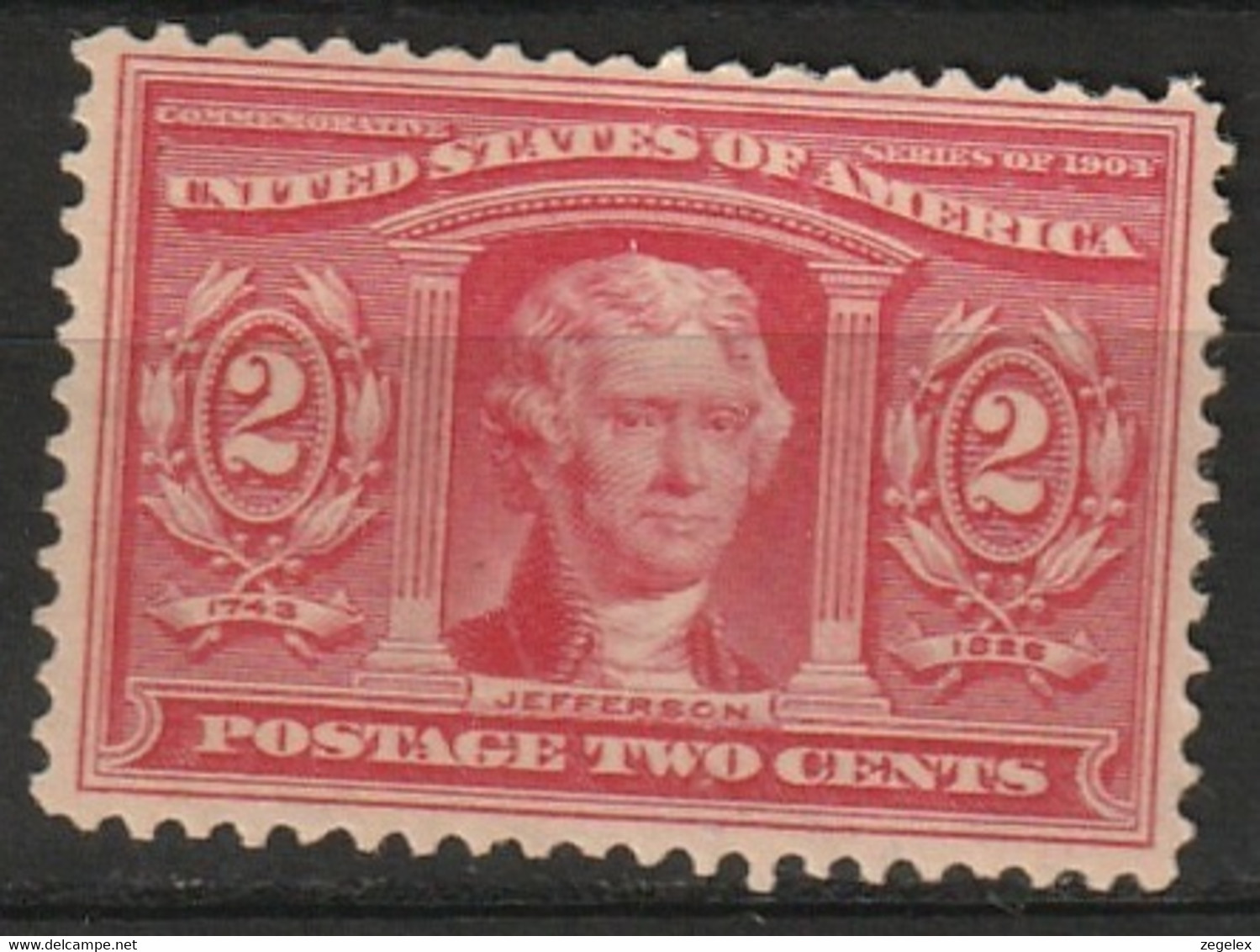 USA 1904 Louisiana Purchase Exh. 2 Cts. Never Hinged. Wmk 191, Perf 12. Scott No. 324 MNH ** Scott Value 65,- - Unused Stamps