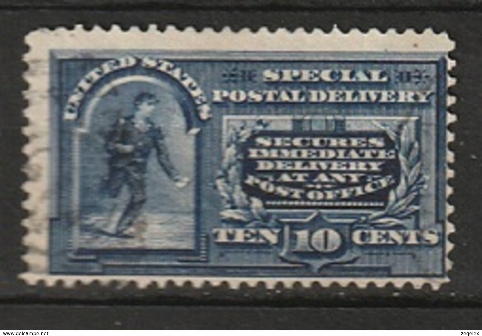 USA 1895 Special Delivery. Line Under 10c, Wmk. 191 Scott No E5 Used - Special Delivery, Registration & Certified