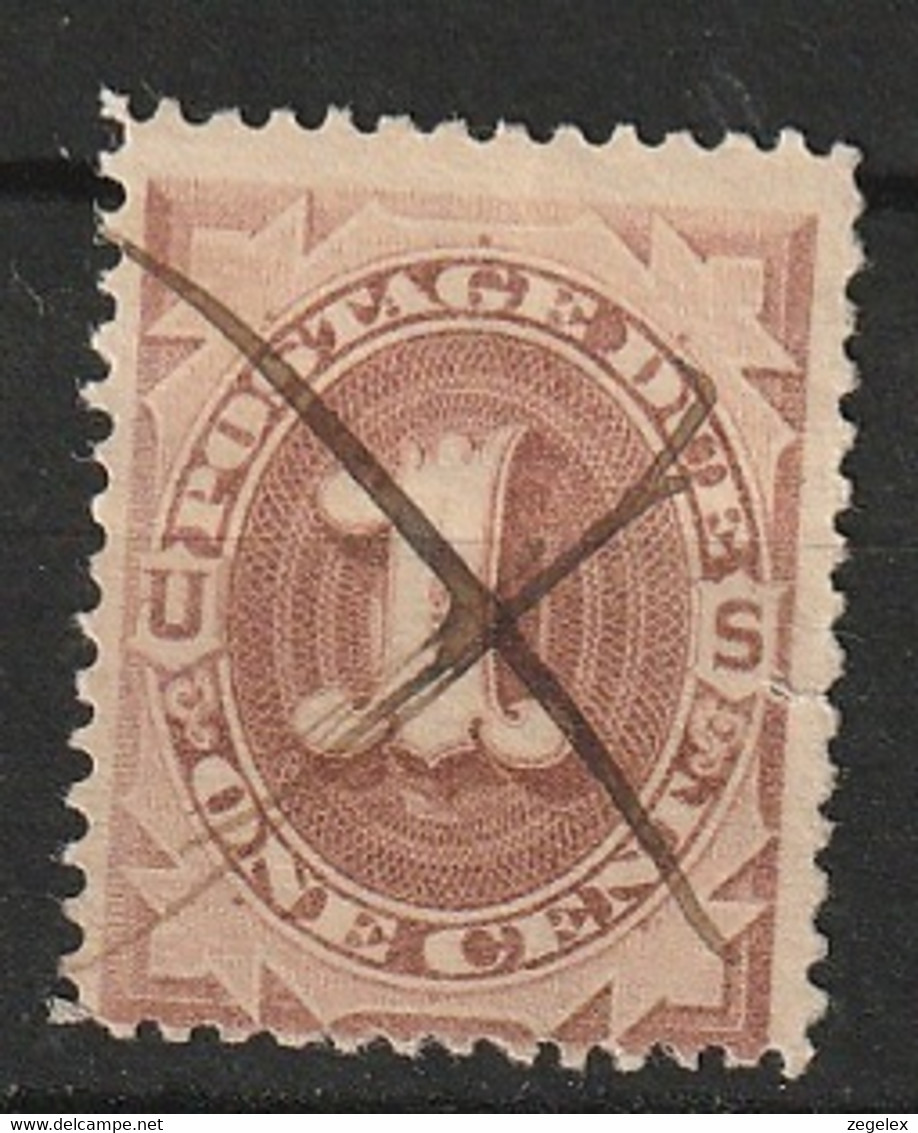 USA 1879 Postage Due 1 Cent. Pen Cancel. Scott No. J1 - Postage Due