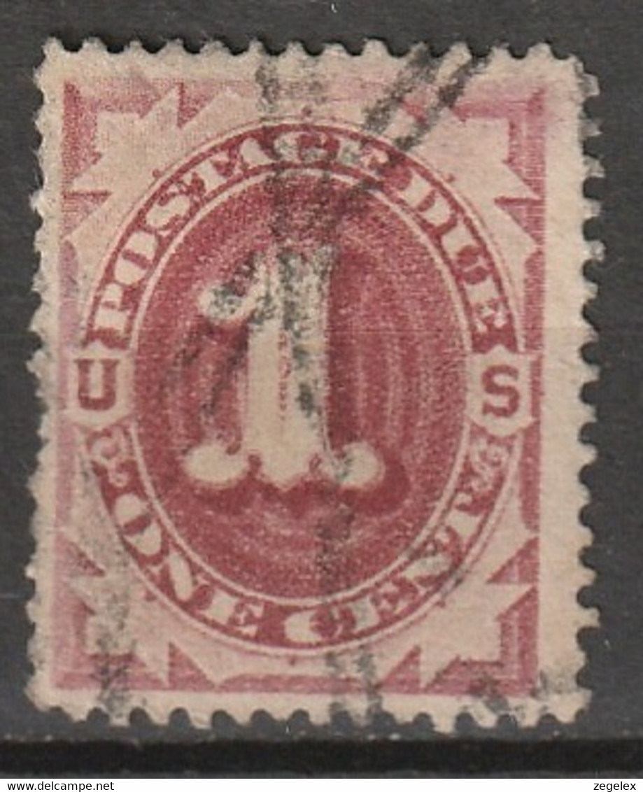 USA 1884 Postage Due 1 Cent. Cancel With Double Lines. Scott No. J15 - Strafport