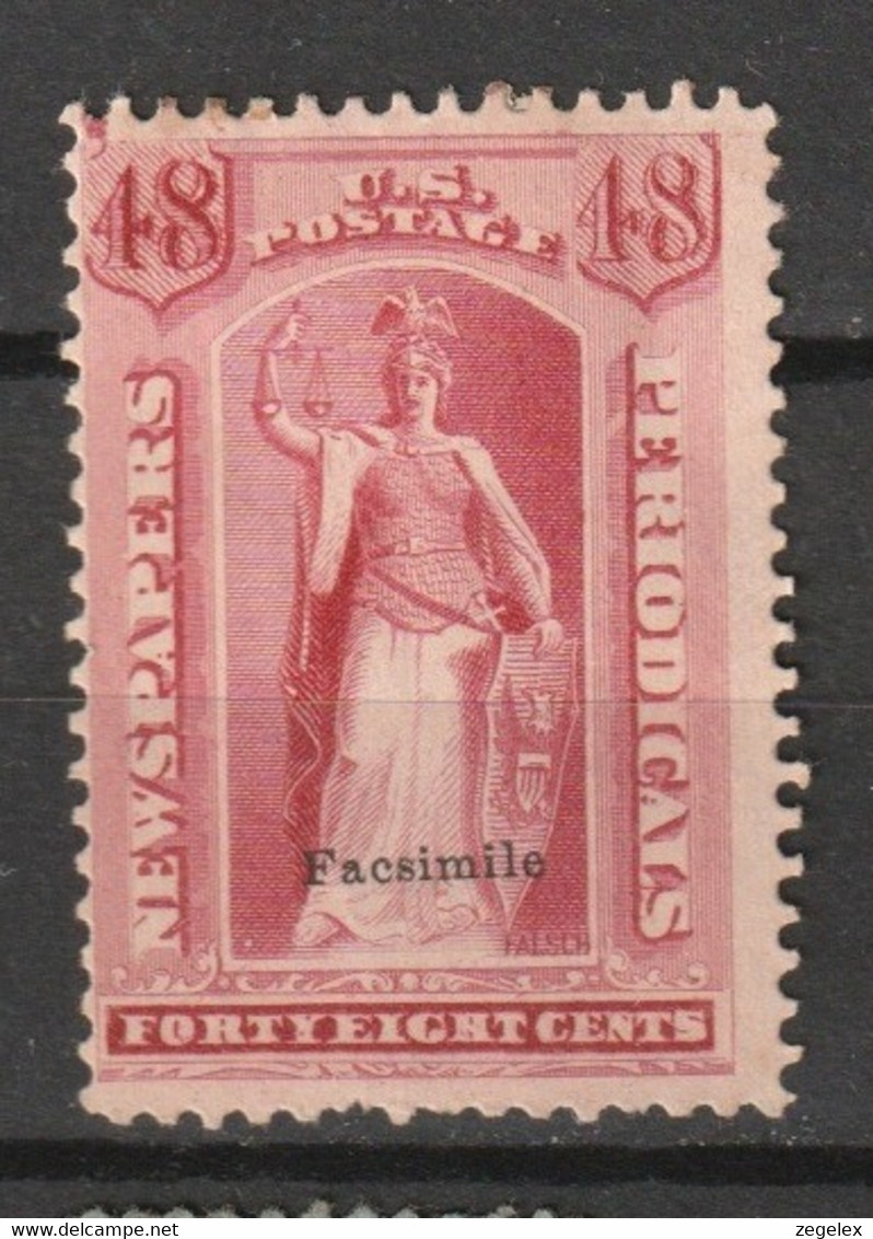 USA 1875 Newspaper And Periodical Stamps 48c -Yv. Nr 16. Unused FACSIMILE  See Description. - Giornali & Periodici