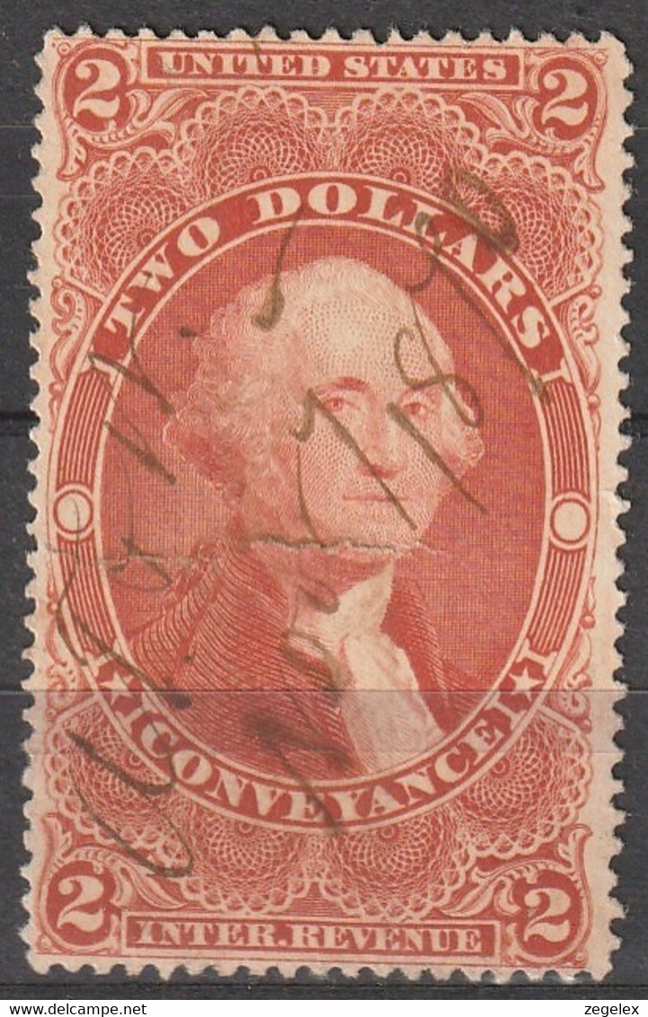 USA 1862-1871 Revenue Stamps - Conveyance 2 Dollars R81c Cancel "1870" - Revenues