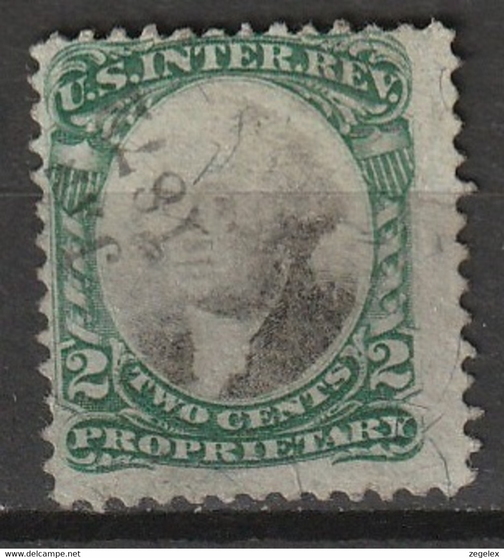 USA 1871 Proprietary Stamps 2 Cts. PRINTED Cancellation! "Jan 1872" RB02 Used - Fiscali