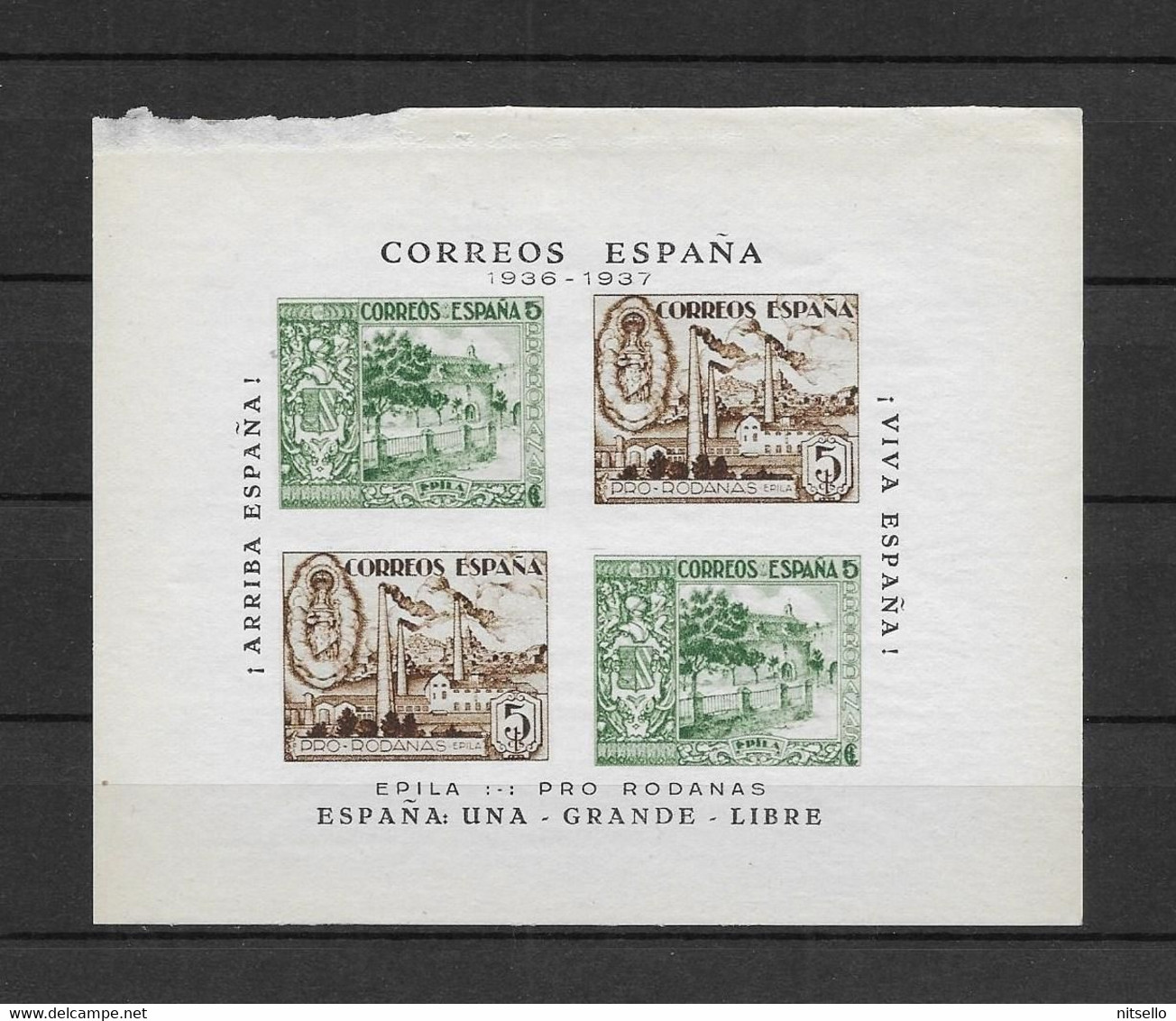 LOTE 2112B ///  GUERRA CIVIL - HB EPILA PRO RODANAS **MNH MANCHAS DEL TIEMPO AL DORSO - Emisiones Nacionalistas