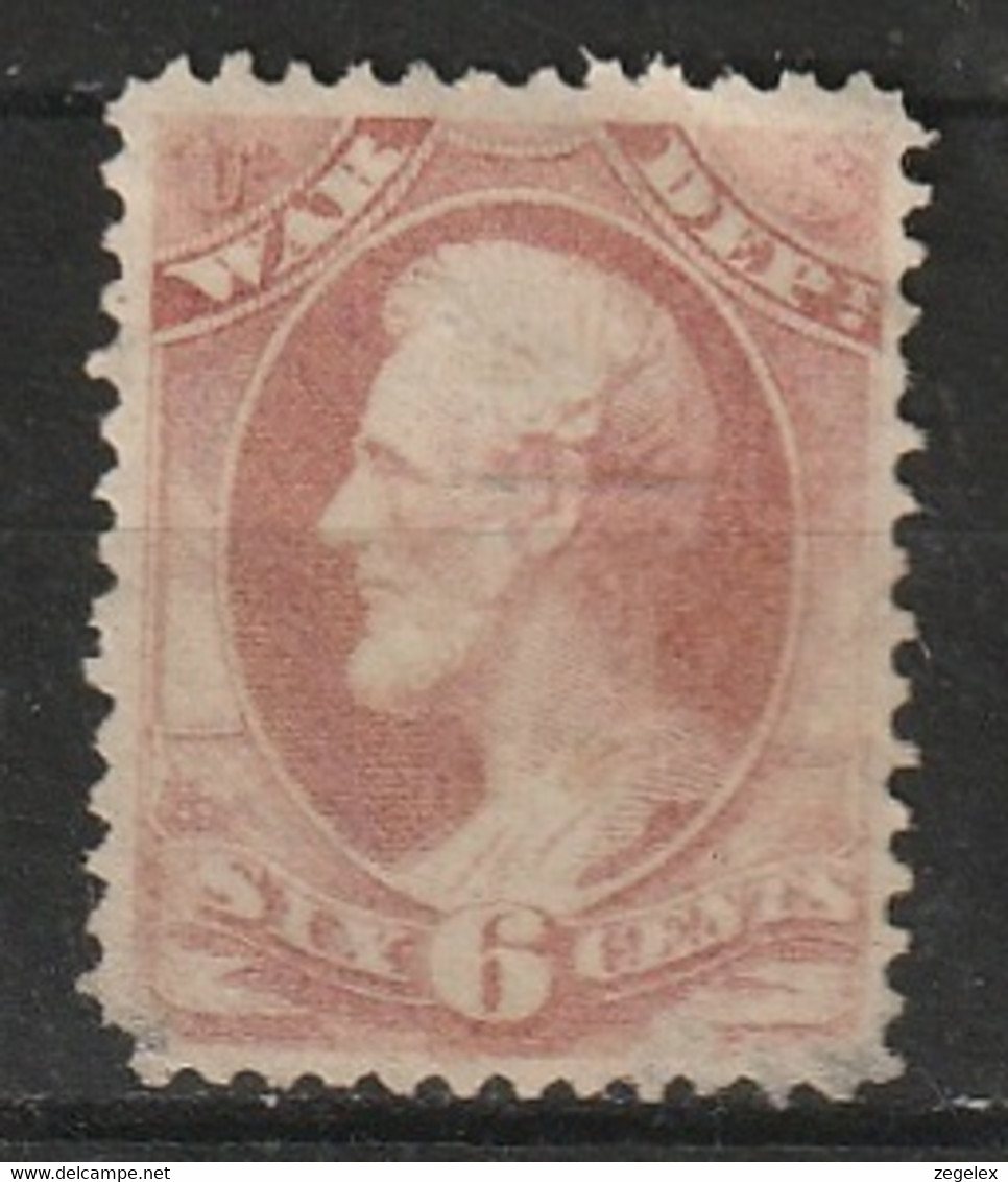 USA 1873 Official Stamps - War Dept. 6 Cent, Scott Nr. O117 Not-used - Officials