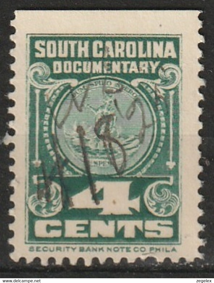 USA South Carolina Documentary 4 Cts - Fiscaux