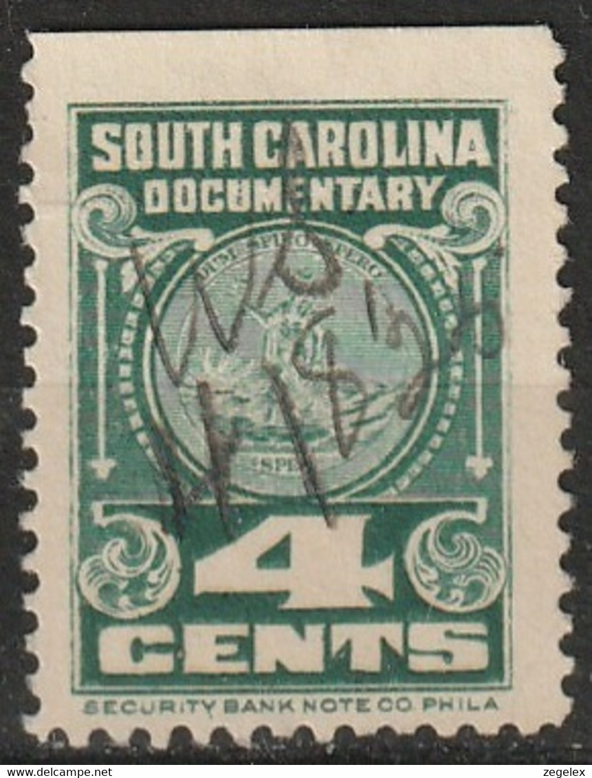 USA South Carolina Documentary 4 Cts - Steuermarken