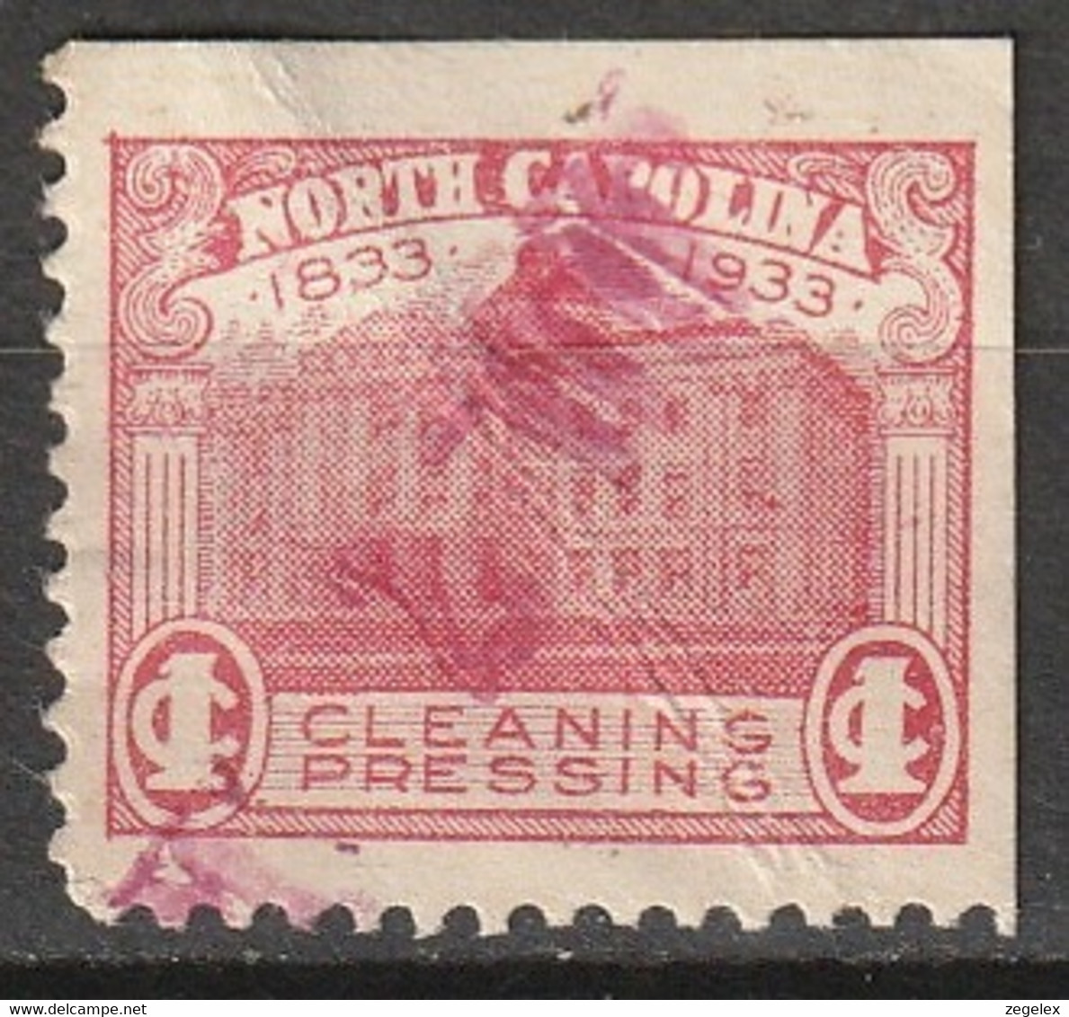 USA 1933 North Carolina Cleaning Pressing 1ct - Fiscali