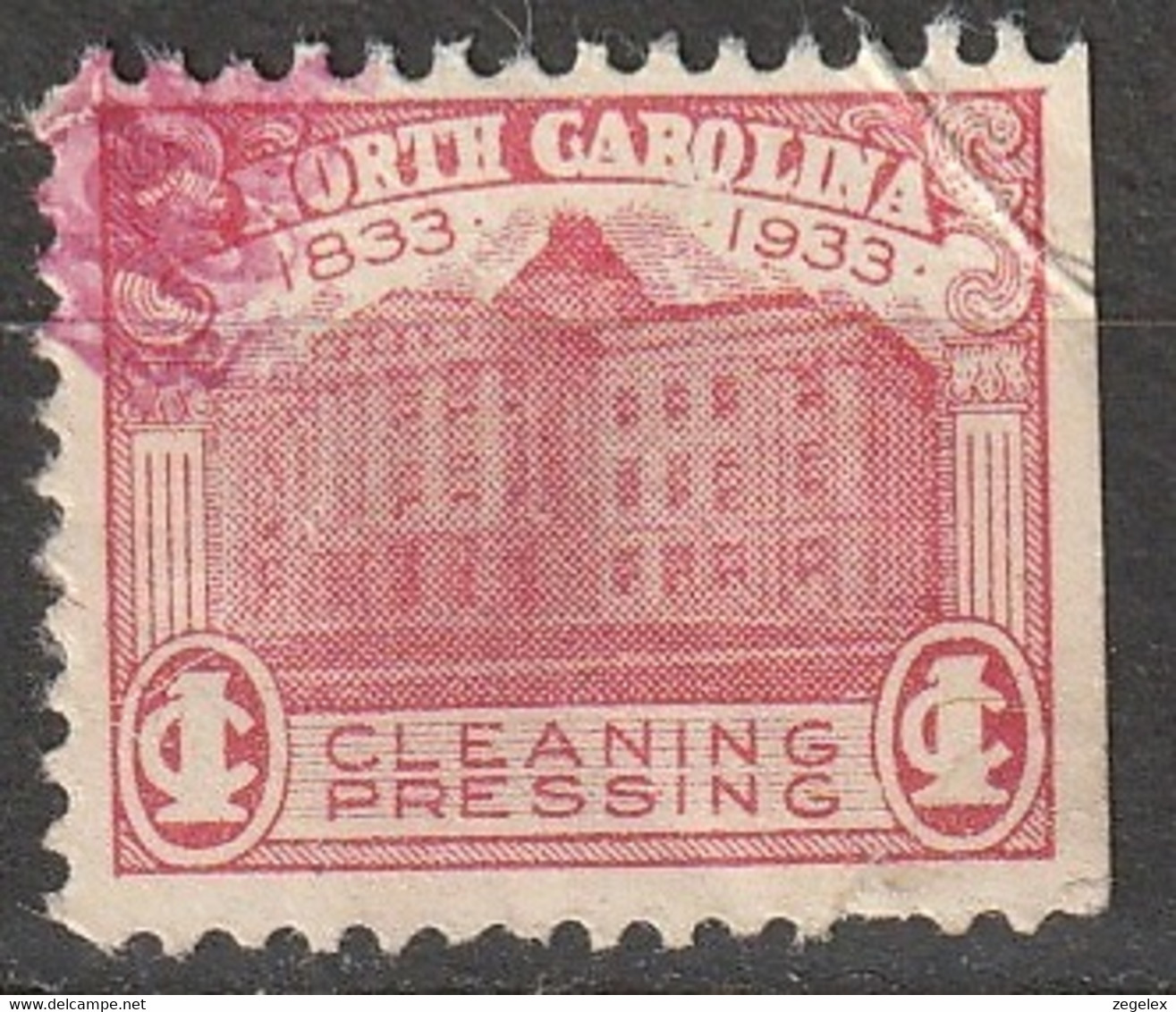 USA 1933 North Carolina Cleaning Pressing 1ct - Fiscale Zegels