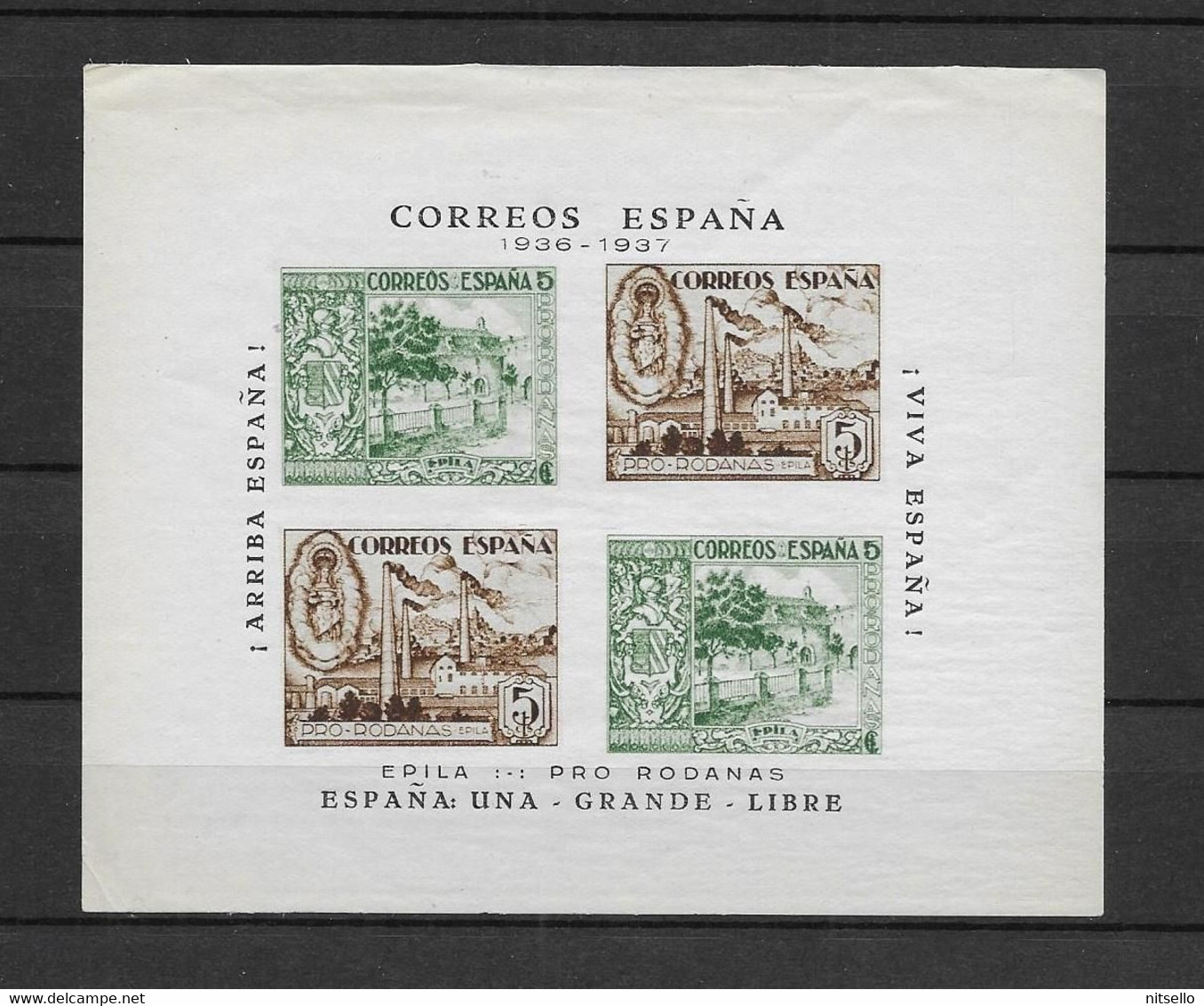 LOTE 2112C ///  GUERRA CIVIL - HB EPILA PRO RODANAS **MNH MANCHAS DEL TIEMPO AL DORSO - Republican Issues