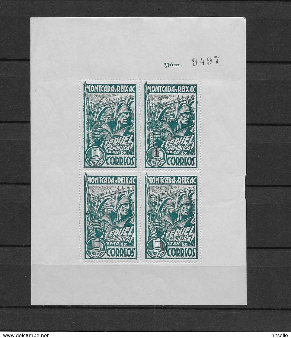 LOTE 2112C ///  (C090) GUERRA CIVIL - HB **MNH MONCADA Y REIXAC / TERUEL POR LA REPUBLICA - Republican Issues