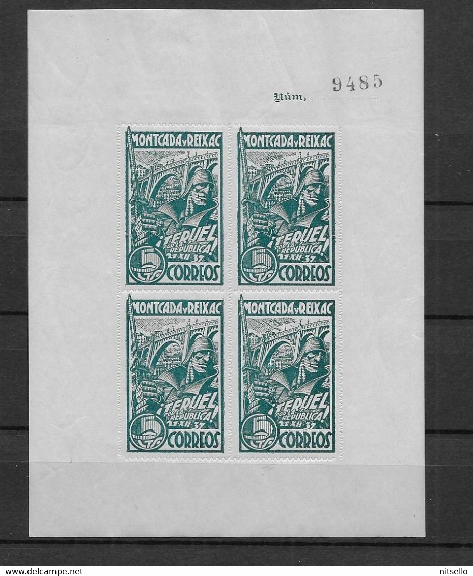 LOTE 2112C ///  (C090) GUERRA CIVIL - HB **MNH MONCADA Y REIXAC / TERUEL POR LA REPUBLICA - Republikanische Ausgaben