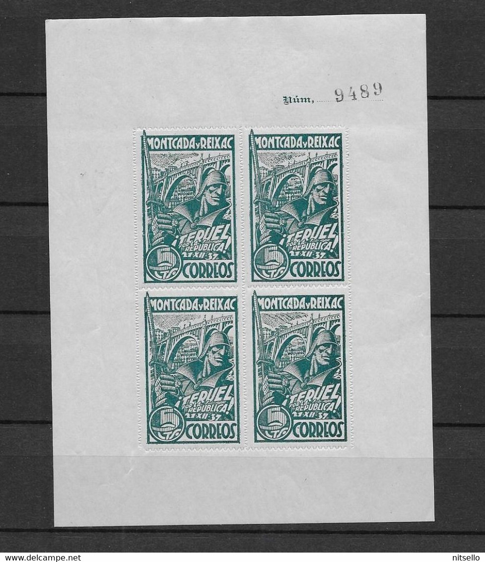 LOTE 2112C ///  (C090) GUERRA CIVIL - HB **MNH MONCADA Y REIXAC / TERUEL POR LA REPUBLICA - Emisiones Repúblicanas