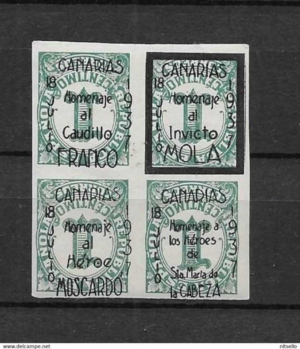 LOTE 2112C ///  (C080) GUERRA CIVIL - CANARIAS HOMENAJE A MOSCARDO **MNH - Republikeinse Uitgaven